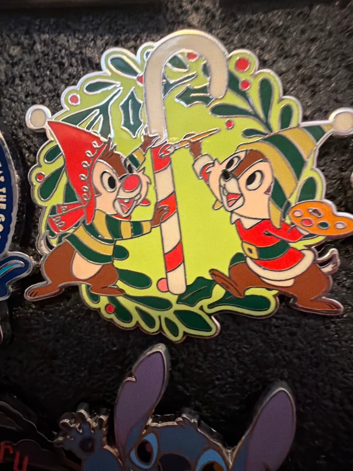 Chip and Dale Candy Cane Pin front