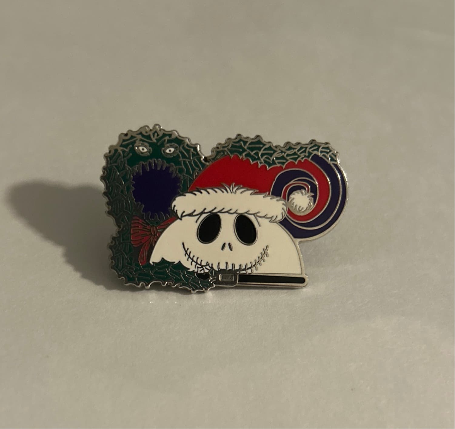 Disney Parks The Nightmare Before Christmas Jack Skellington Holiday Wreath Pin front