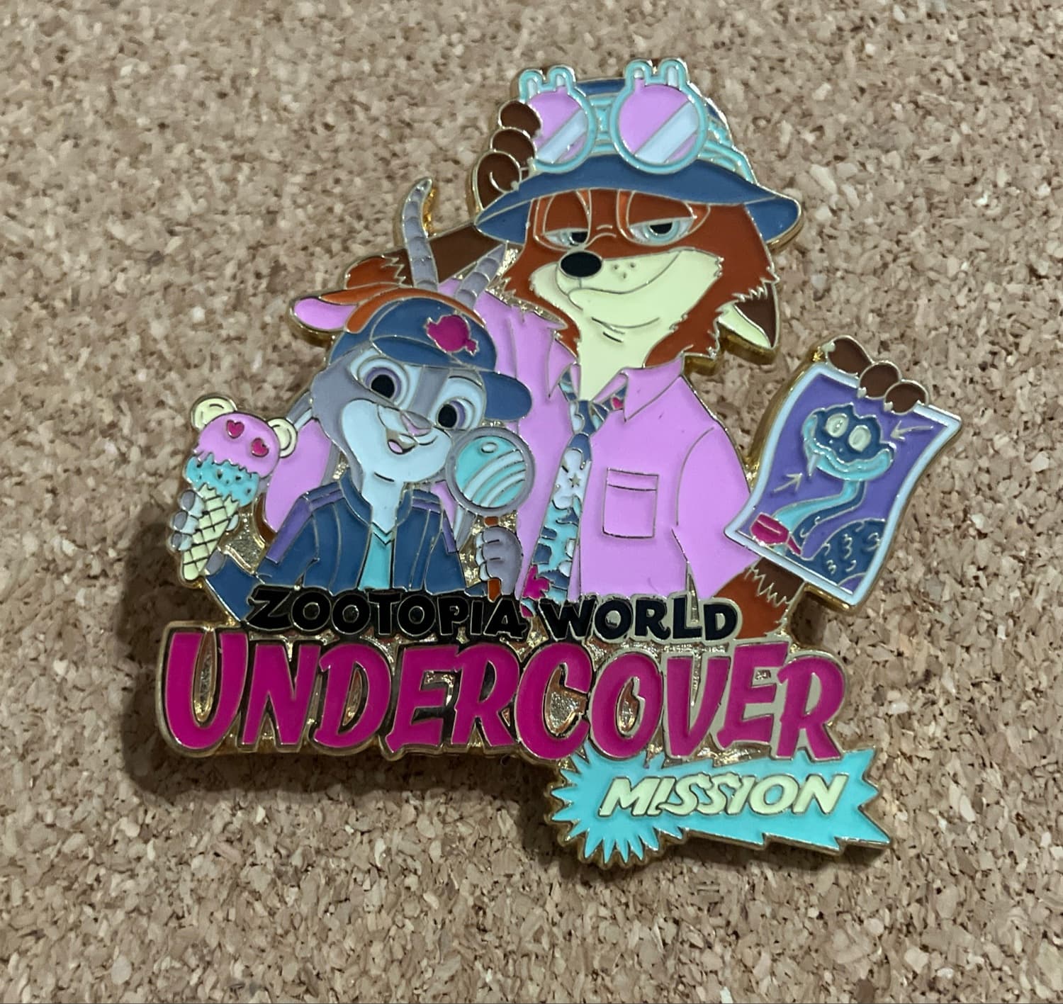 Zootopia World Undercover Mission Judy Hopps Nick Wilde Pin