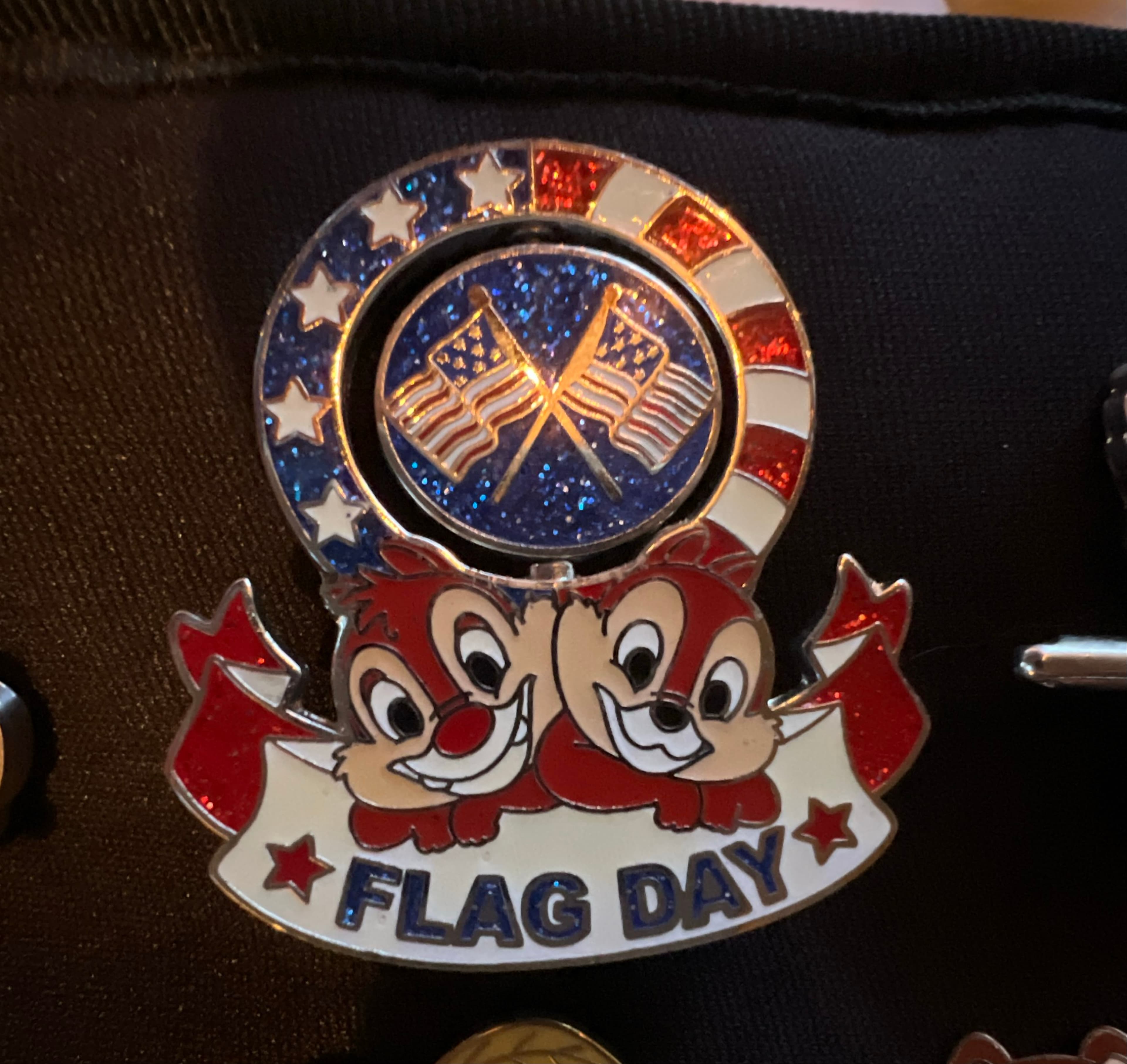 Disney Flag Day Chip 'n' Dale Spinner Pin 2013