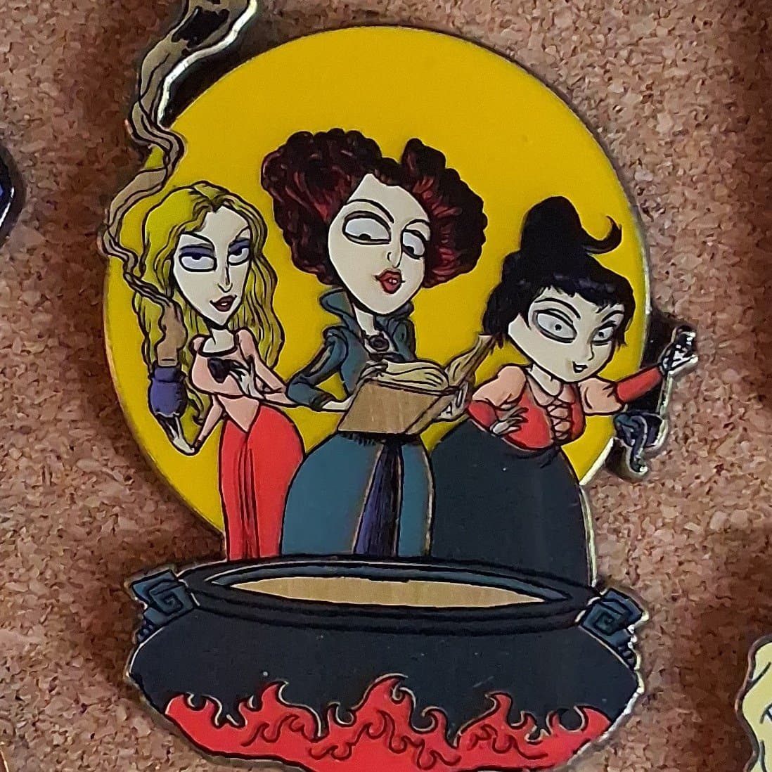 Hocus Pocus Sanderson Sisters Cauldron Glow-in-the-Dark 3-Inch Enamel Pin