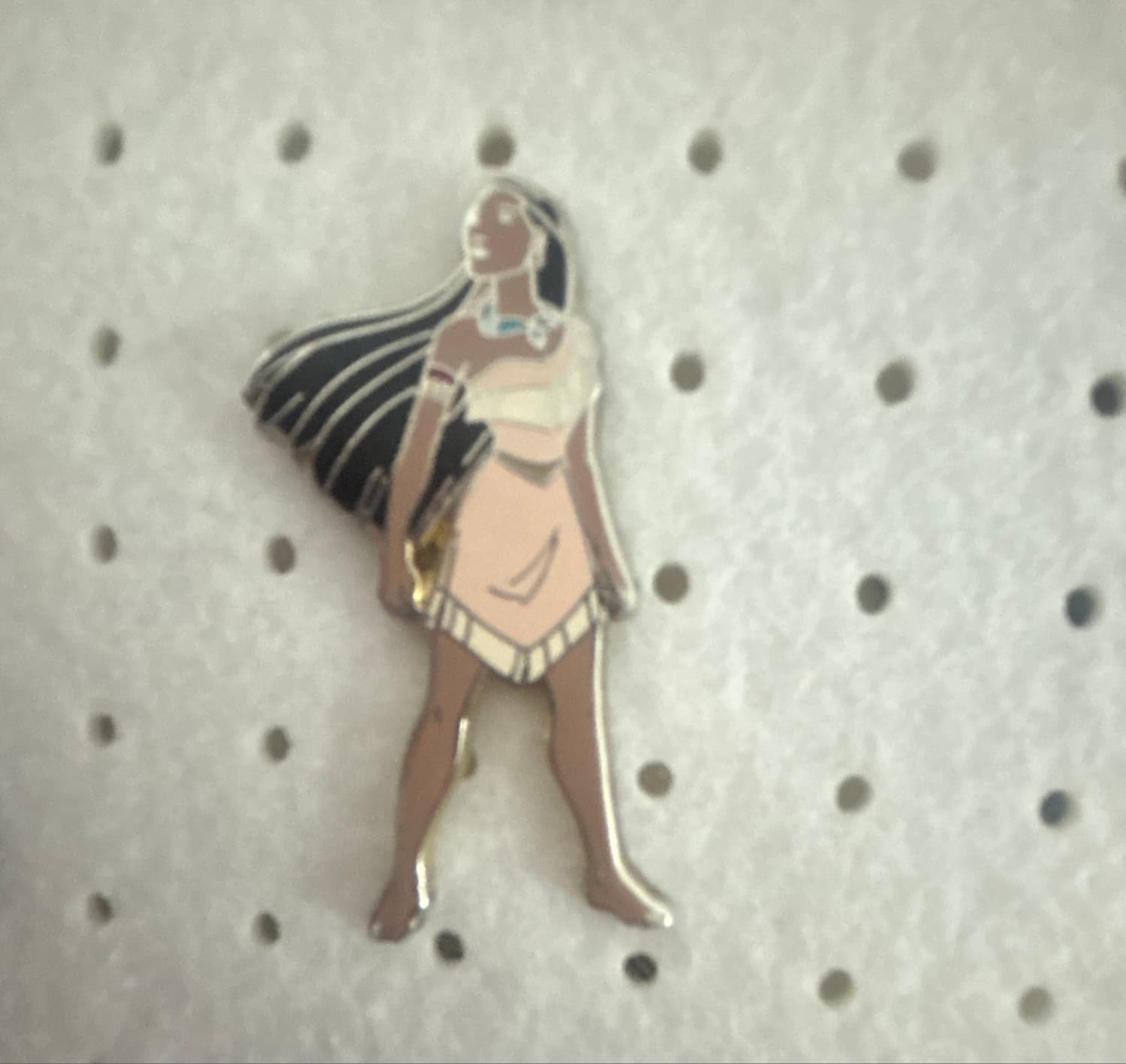 Pocahontas Standing Hair Blowing In Wind Pin
