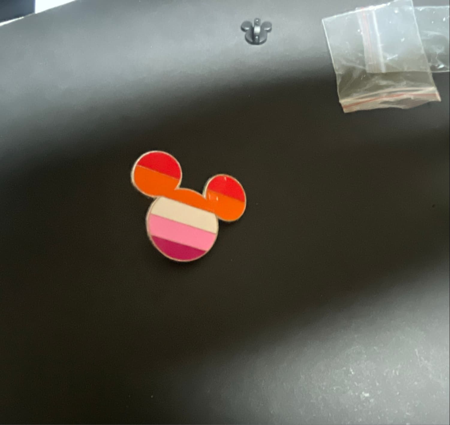 Mickey Mouse Head Lesbian Flag Pride Pin