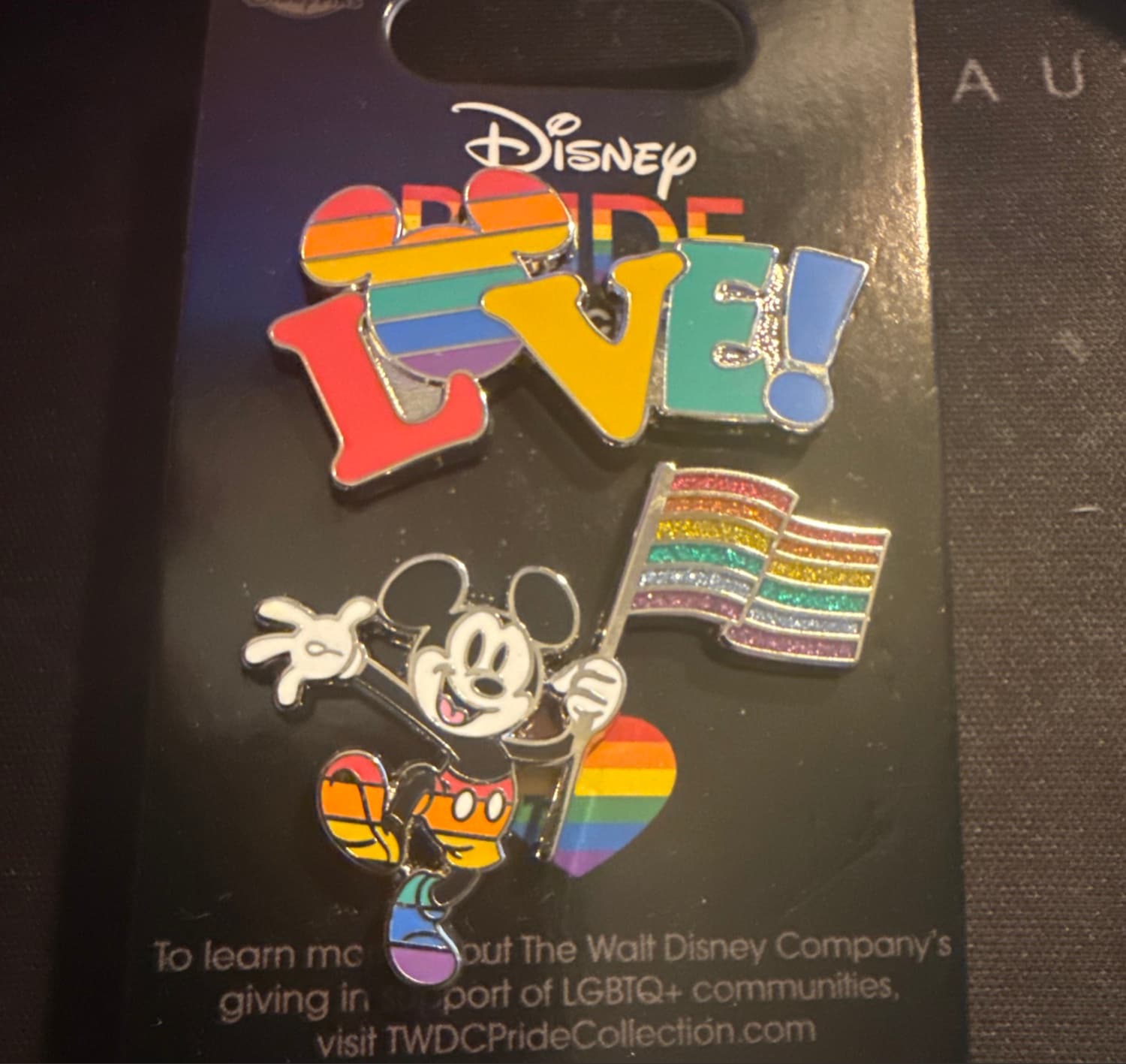 Mickey Mouse Love & Flag 2-Pin Set front