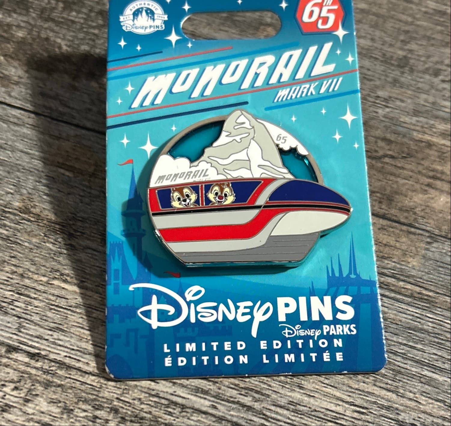 Disneyland Resort Monorail Mark VII 65th Anniversary Pin Chip and Dale