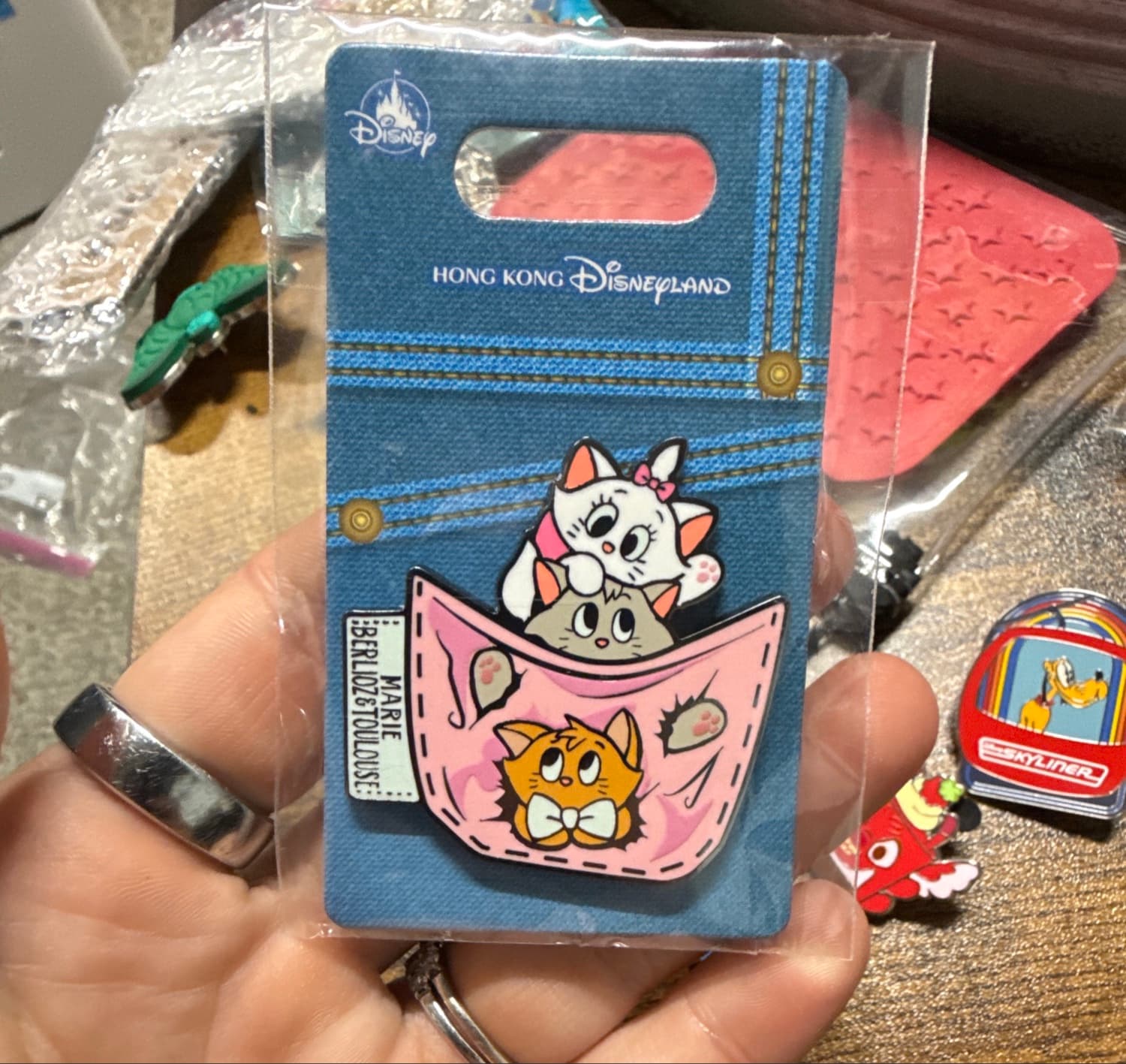Marie, Berlioz and Toulouse Denim Back Pocket Pin - HKDL