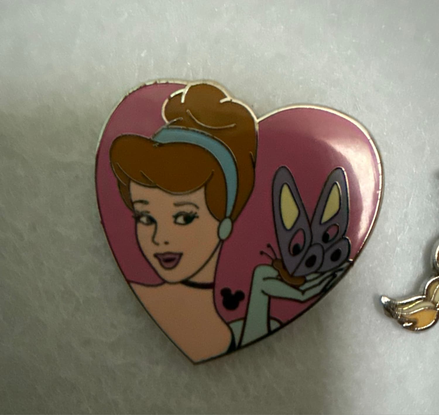 Cinderella & Butterfly Disney Princess Hearts Hidden Mickey Pin front