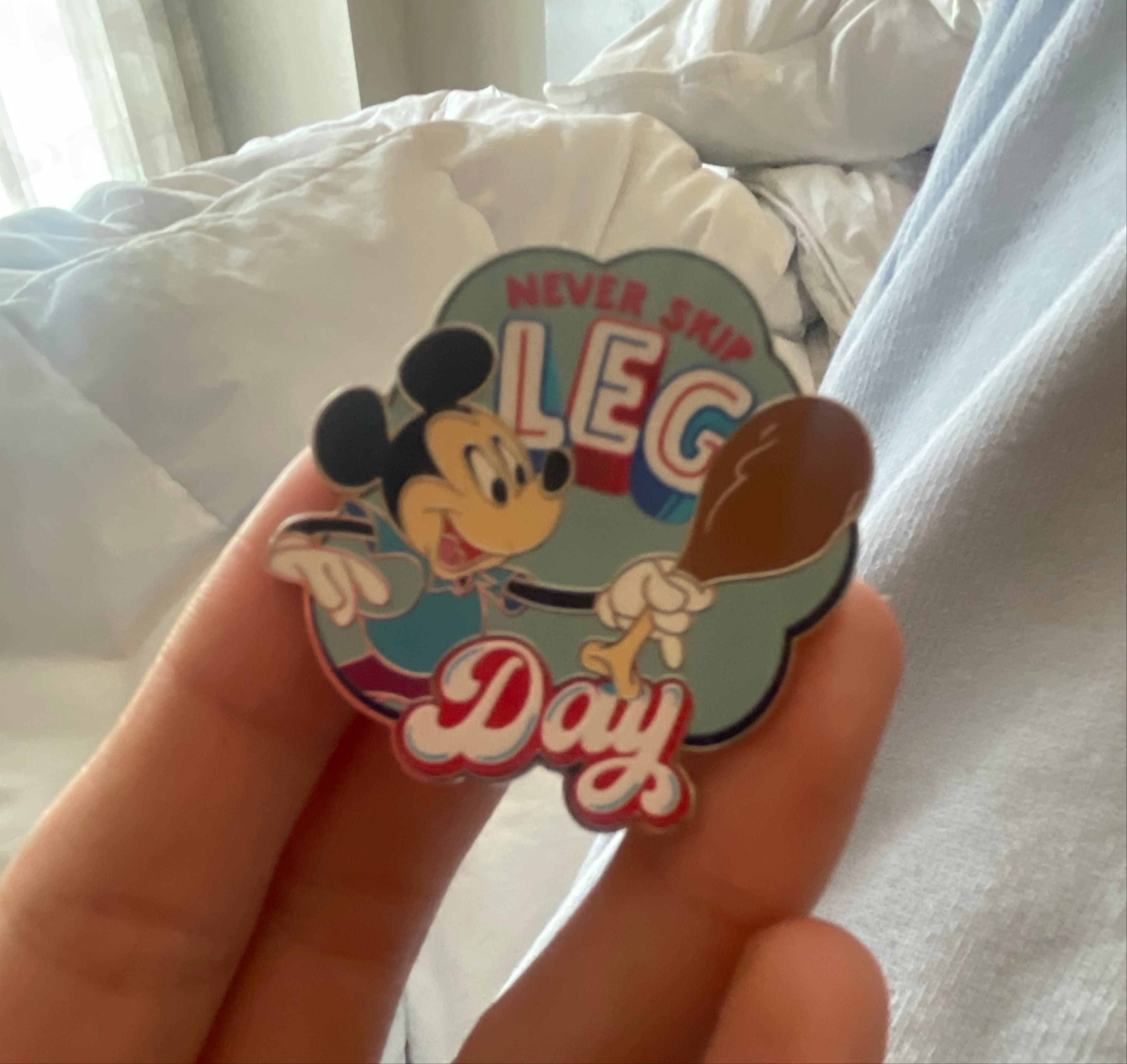 Mickey Mouse with Turkey Leg "Never Skip Leg Day" front