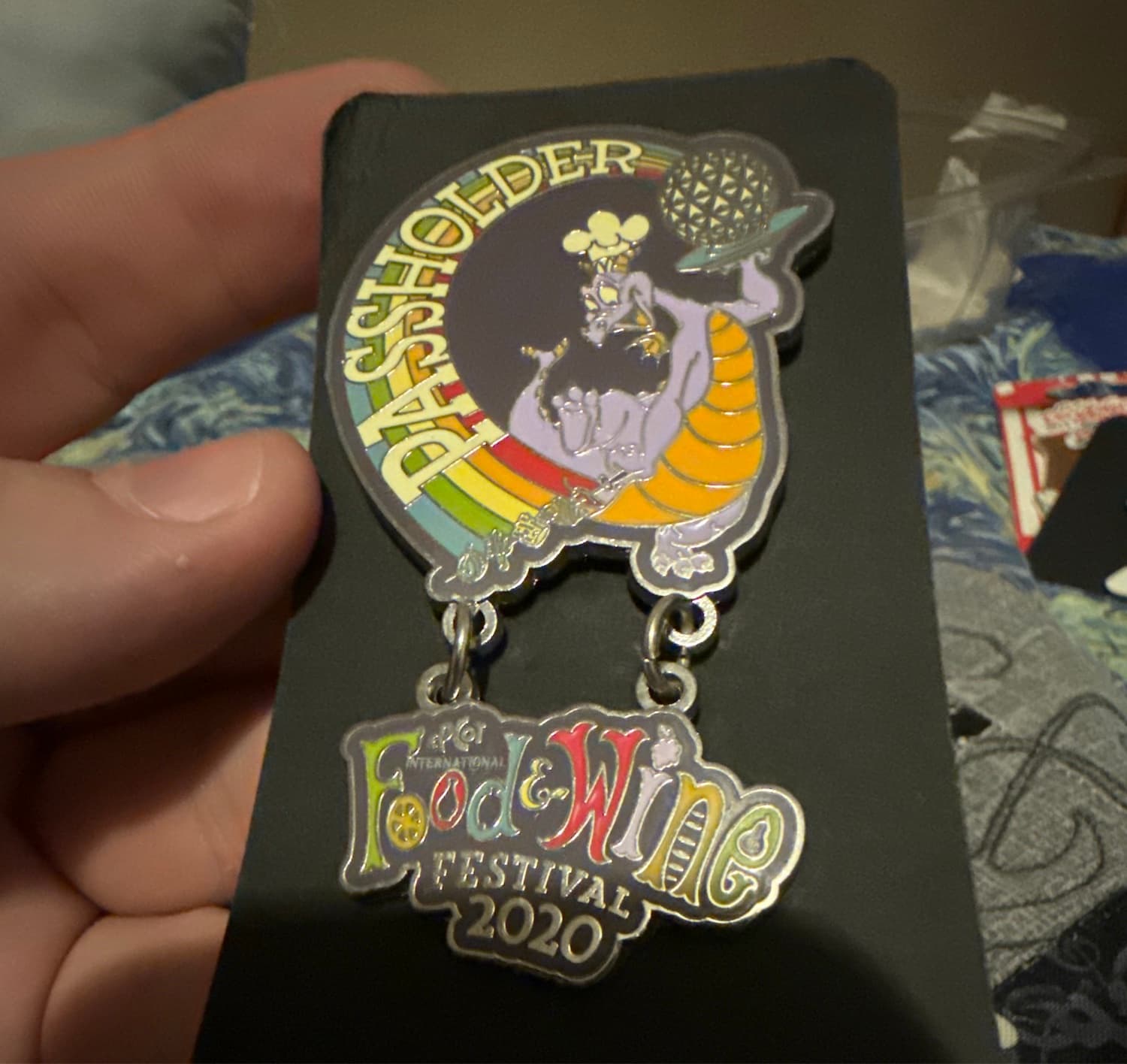 Figment Chef Epcot International Food & Wine Festival 2020 Passholder Pin with Dangler