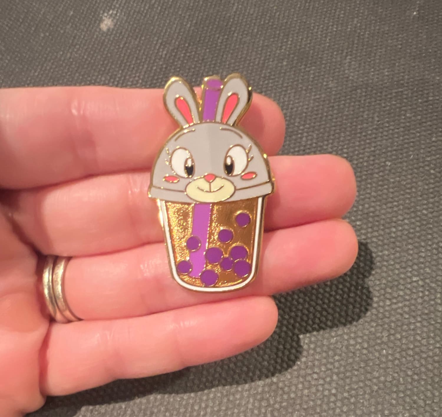 Bunny Bubble Tea Pin - Taro