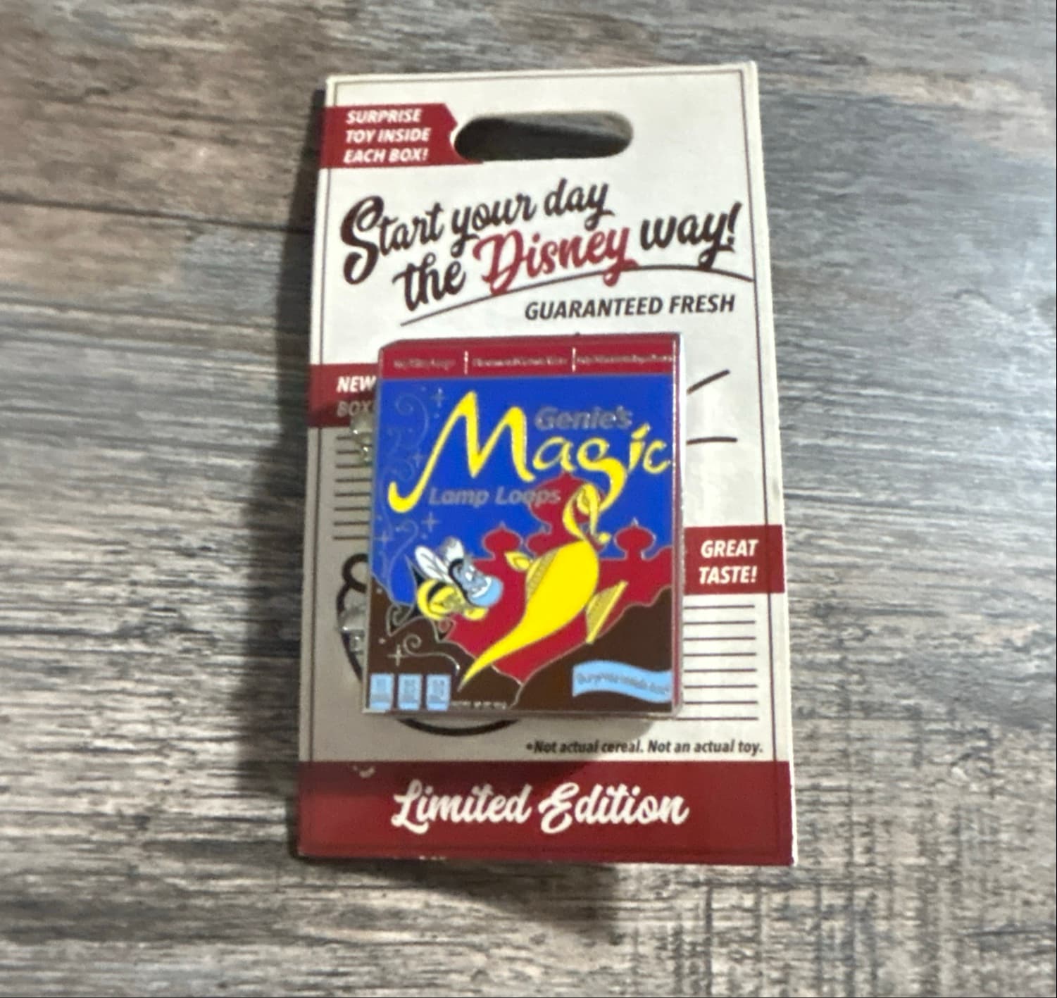 Genie's Magic Lamp Loops Cereal Box Pin - Aladdin