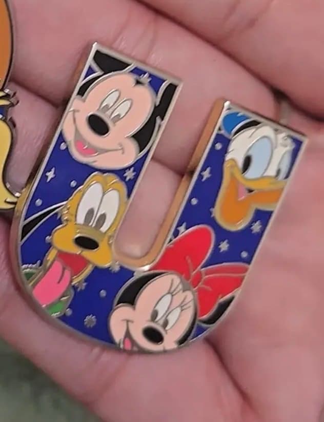 Letter U - Disney Pin Alphabet Collection Mickey Minnie Pluto Donald front