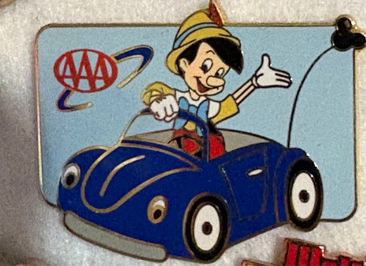 Disney AAA Automobile Club Pinocchio in Car Pin