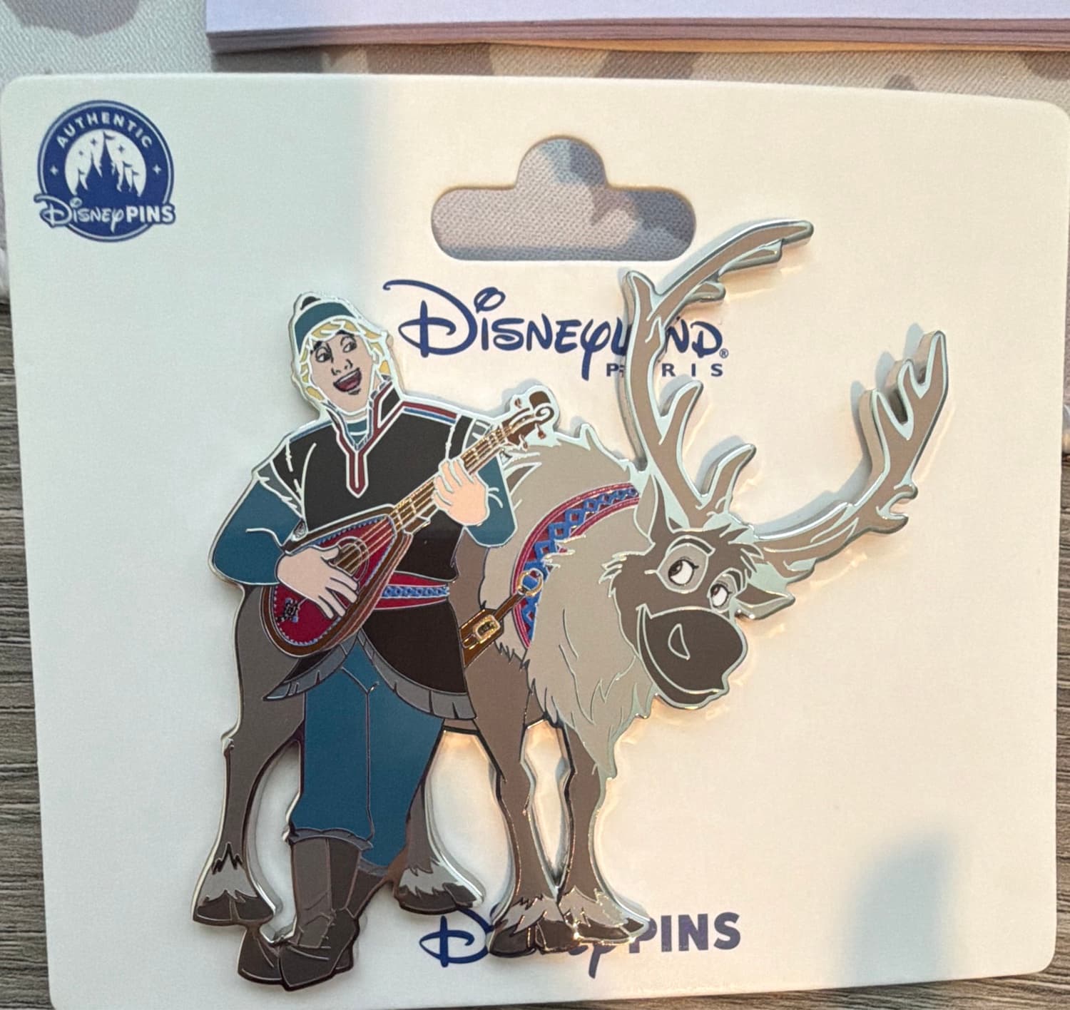 Disneyland Paris World of Frozen Kristoff and Sven Pin front