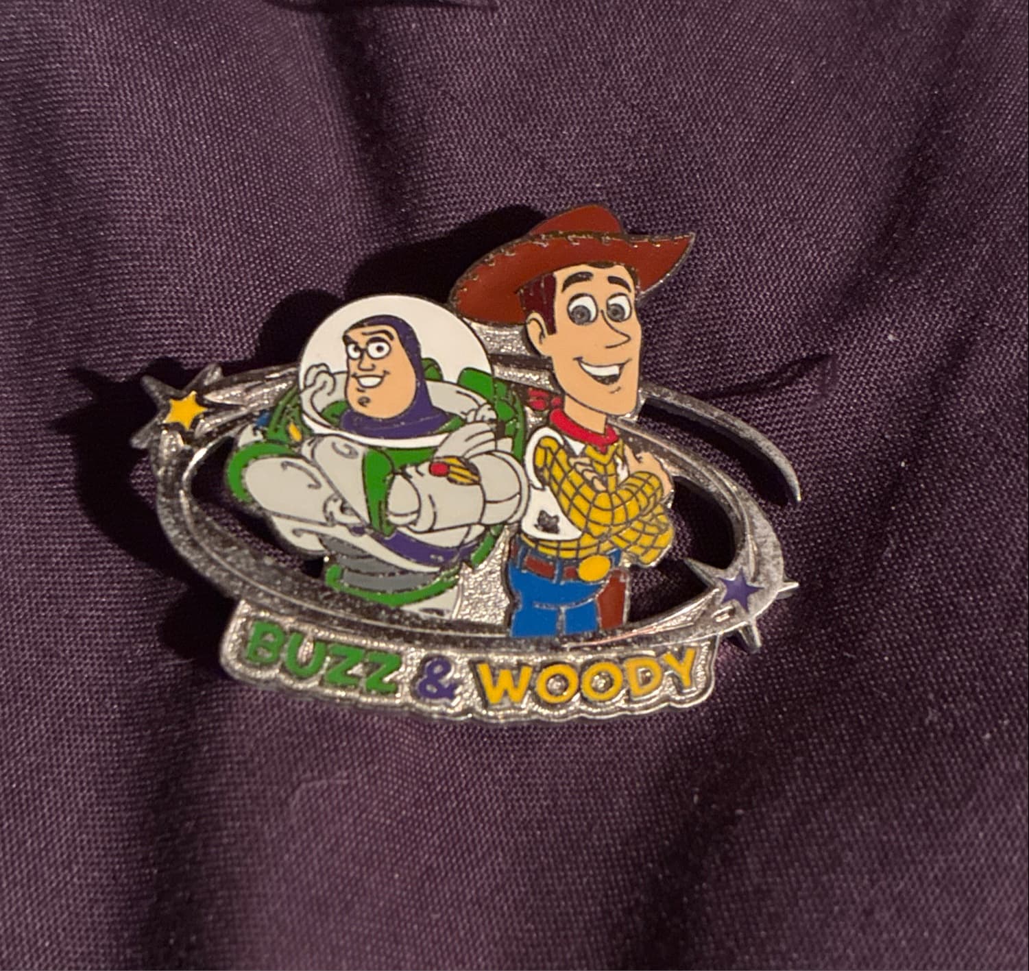 Buzz Lightyear and Woody Arms Crossed Toy Story Pin front