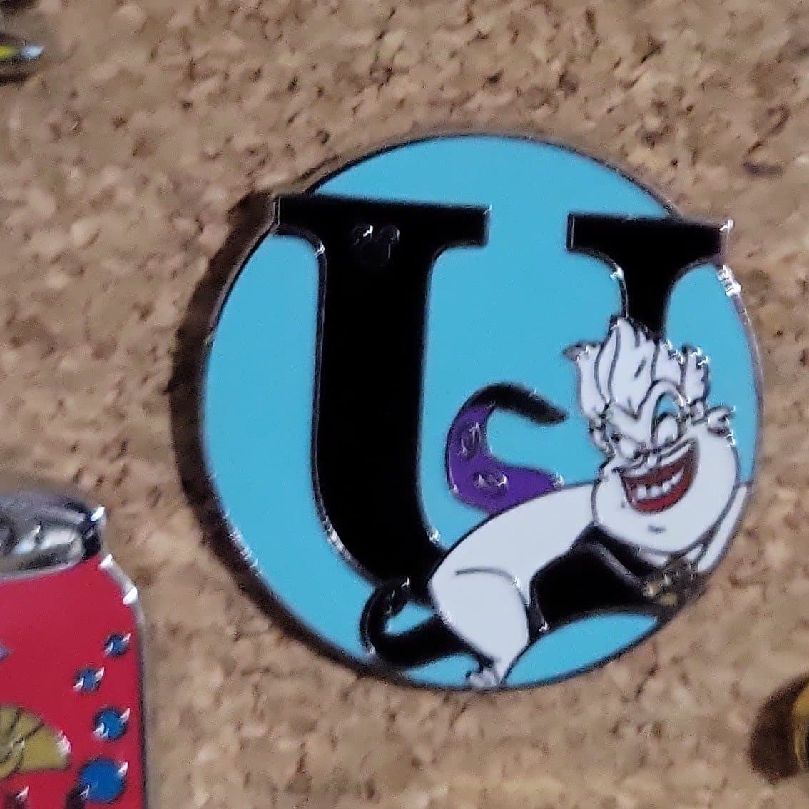 Ursula Alphabet Letter 'U' Hidden Mickey Pin - The Little Mermaid