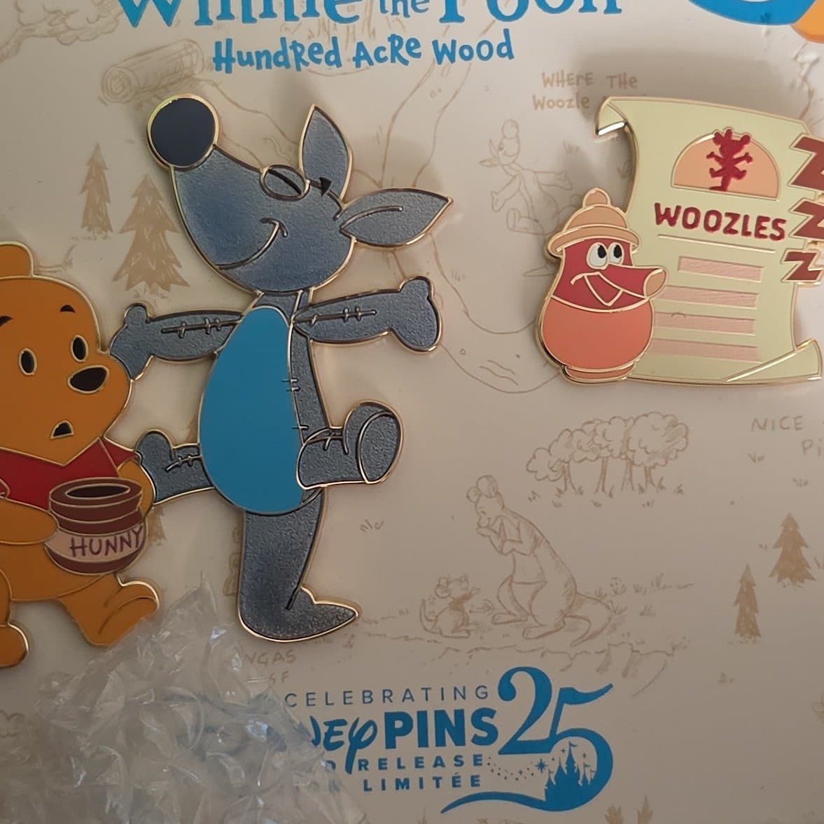Winnie the Pooh, Eeyore, and Woozle Pin Set - Hundred Acre Wood Series 6/12