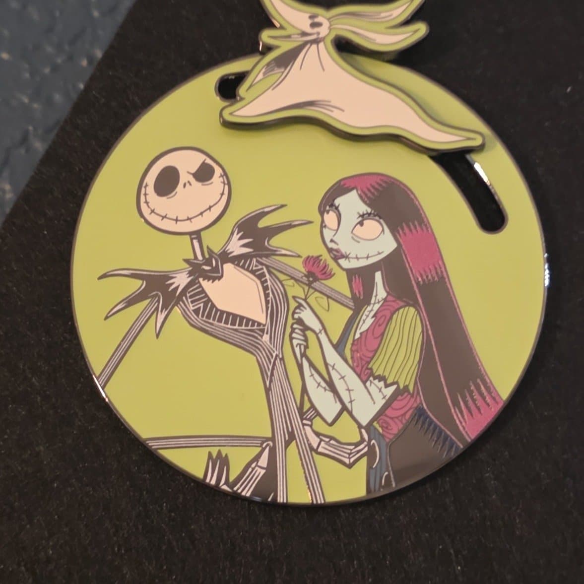 Loungefly Disney The Nightmare Before Christmas Jack & Sally Glow In The Dark Sliding Pin front