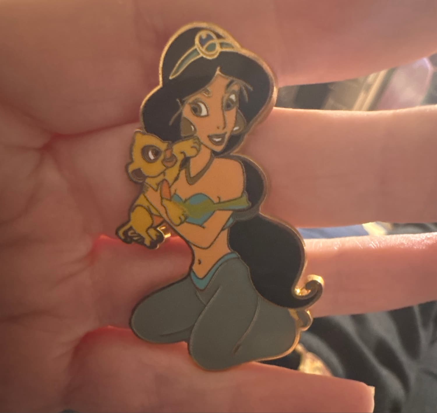 Princess Jasmine Holding Simba Cub Pin