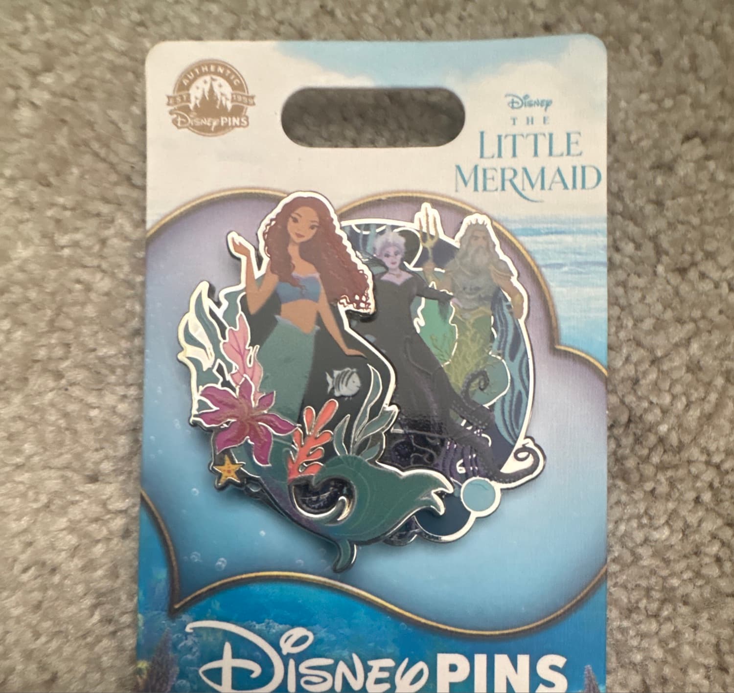 Ariel, Ursula, and King Triton The Little Mermaid Trading Pin
