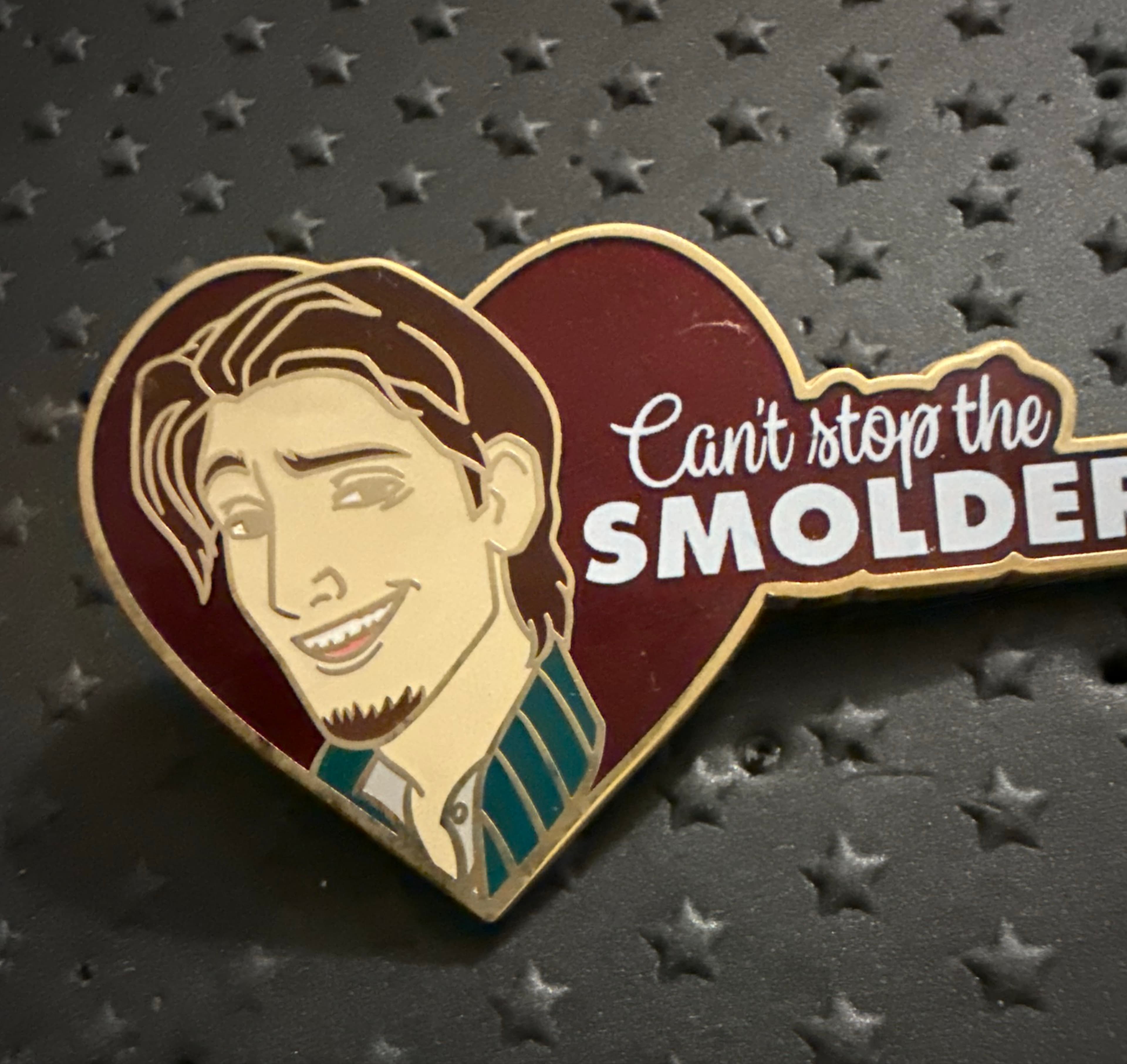 Flynn Rider "Can't Stop The Smolder" Heart Pin