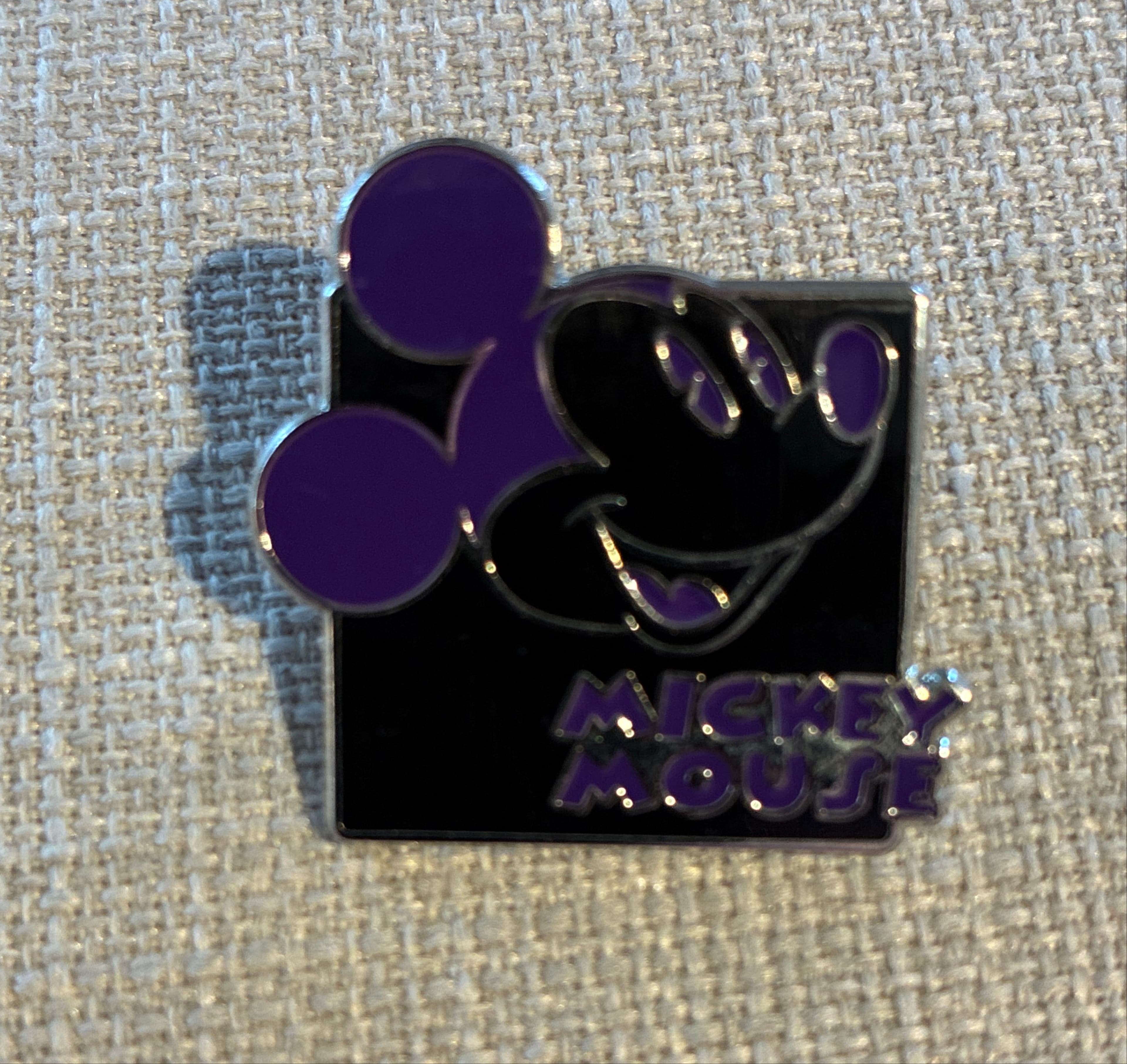 Mickey Mouse Profile Purple Black with 'Mickey Mouse' Text