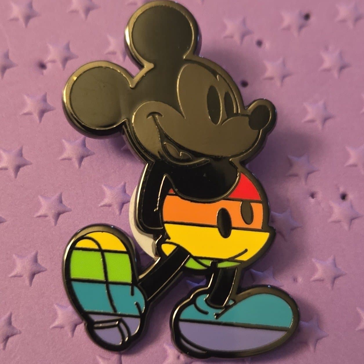 Mickey Mouse Standing Rainbow Pride Pin front