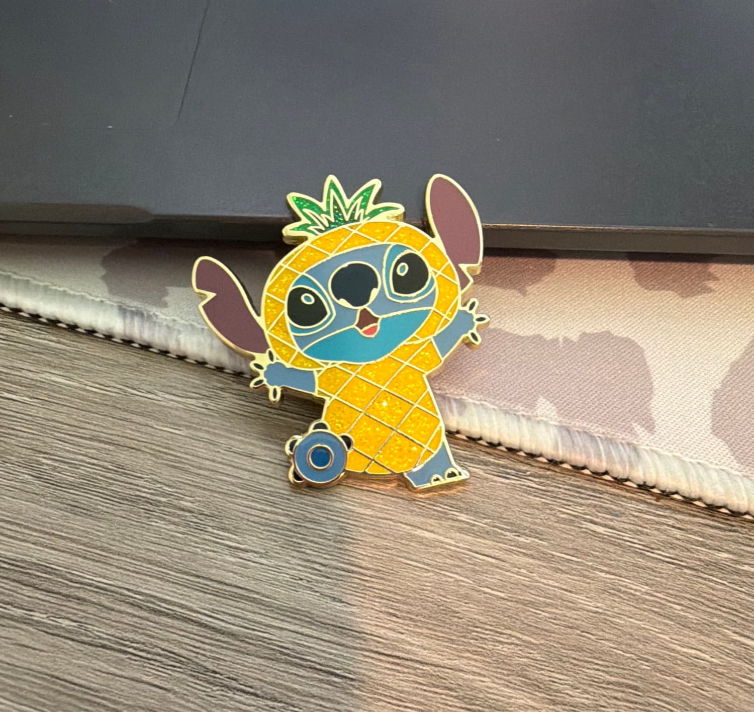 Stitch in Pineapple Costume Glitter Enamel Pin