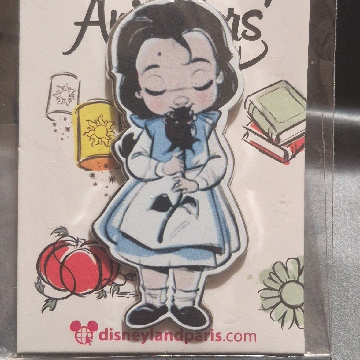 Disneyland Paris Animators' Collection Belle with Rose Pin front