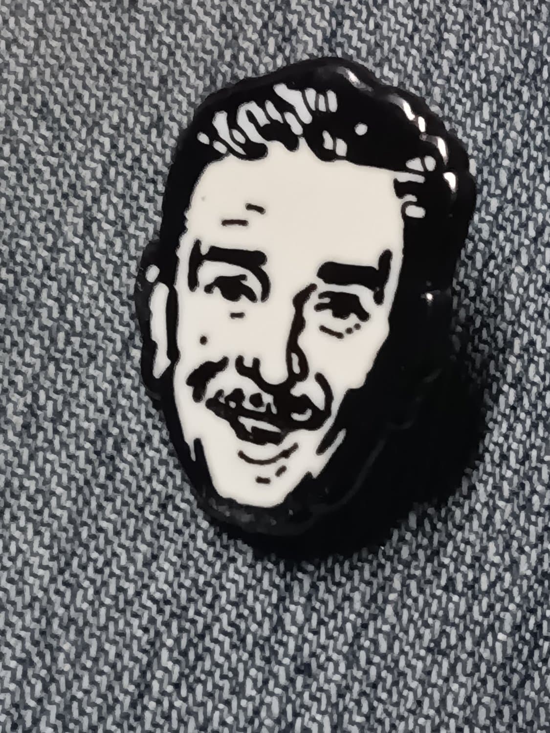 Walt Disney Smiling Headshot Black & White Pin front