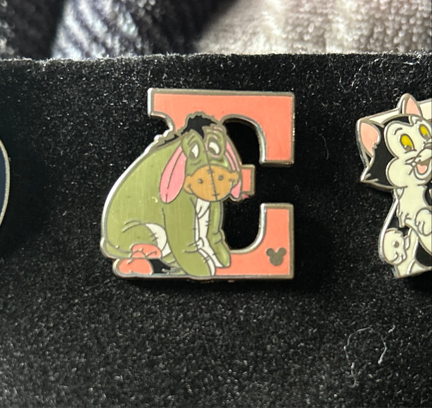 Eeyore on Letter E Hidden Mickey Pin