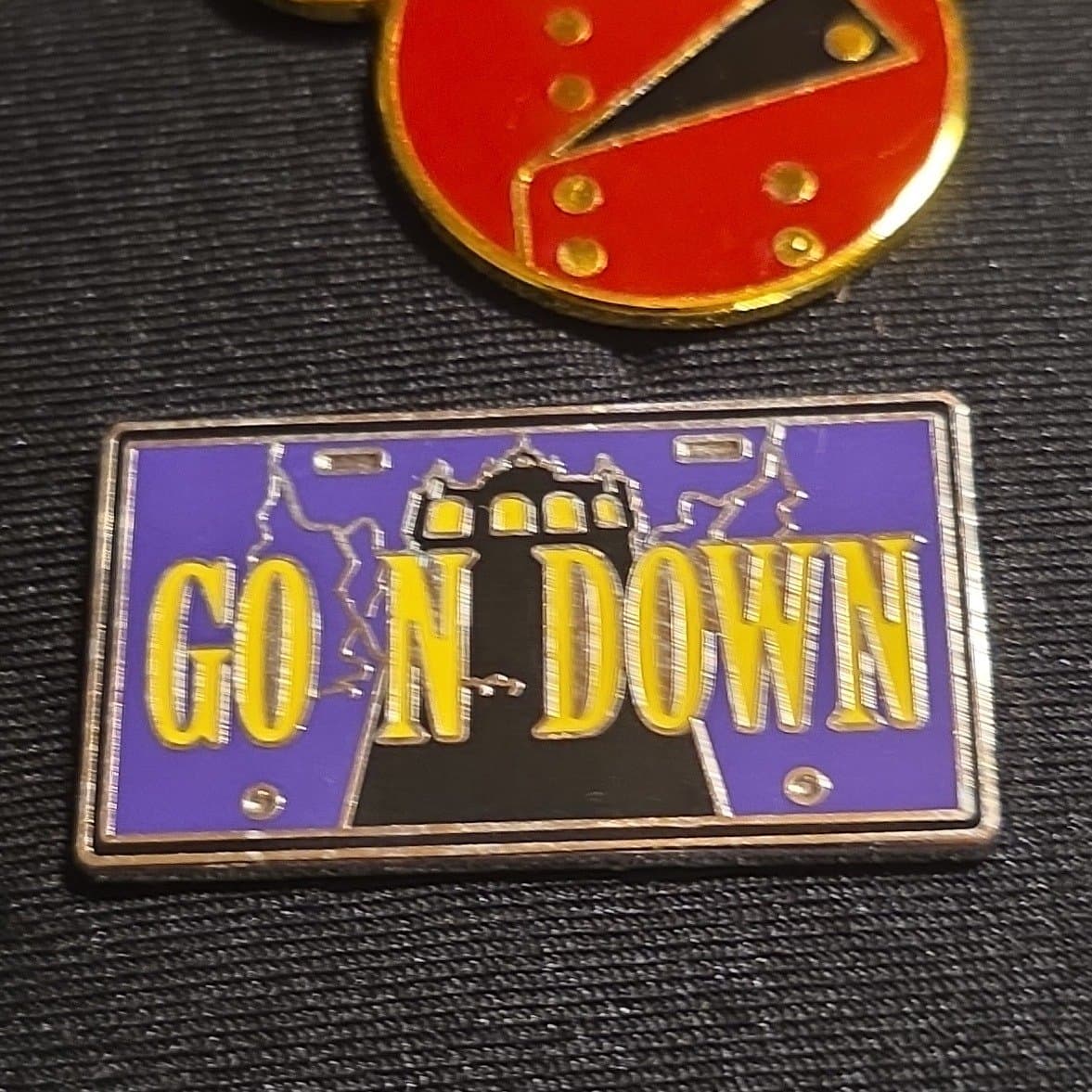 Tower of Terror - GO N DOWN License Plate Pin front