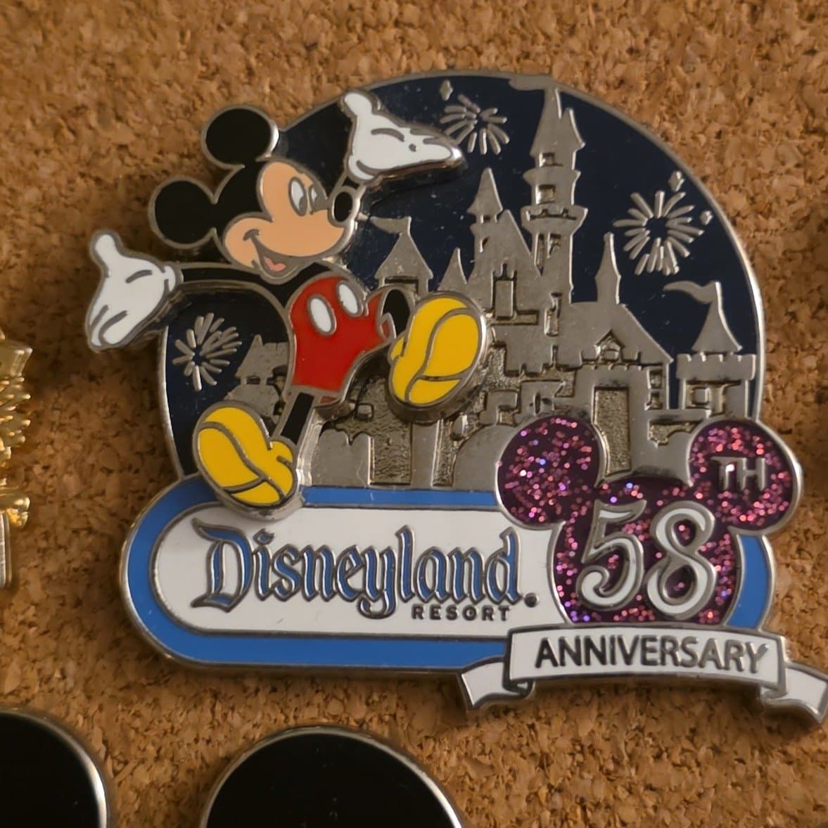 Disneyland Resort 58th Anniversary Mickey Mouse Castle Cast Exclusive Pin front