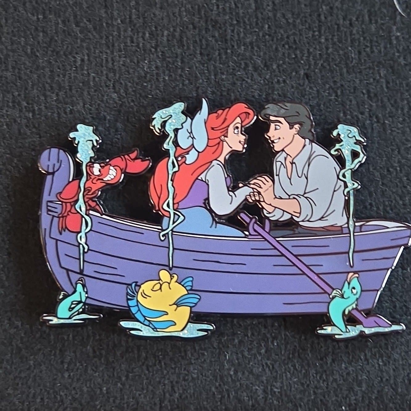Ariel & Prince Eric Kiss the Girl Boat Scene #1815 Rare