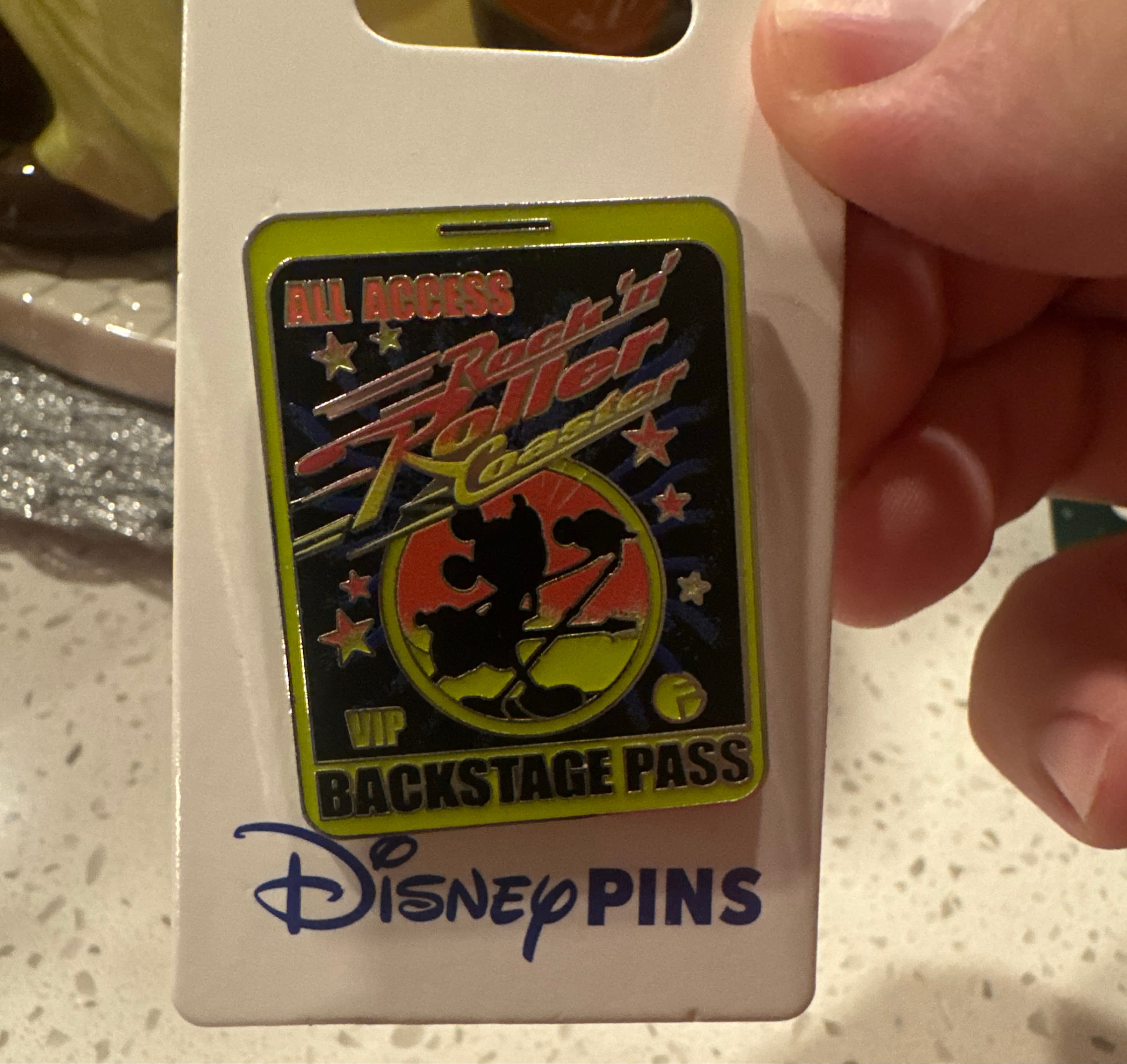 Rock N Roller Coaster Mickey Mouse Backstage Pass Pin