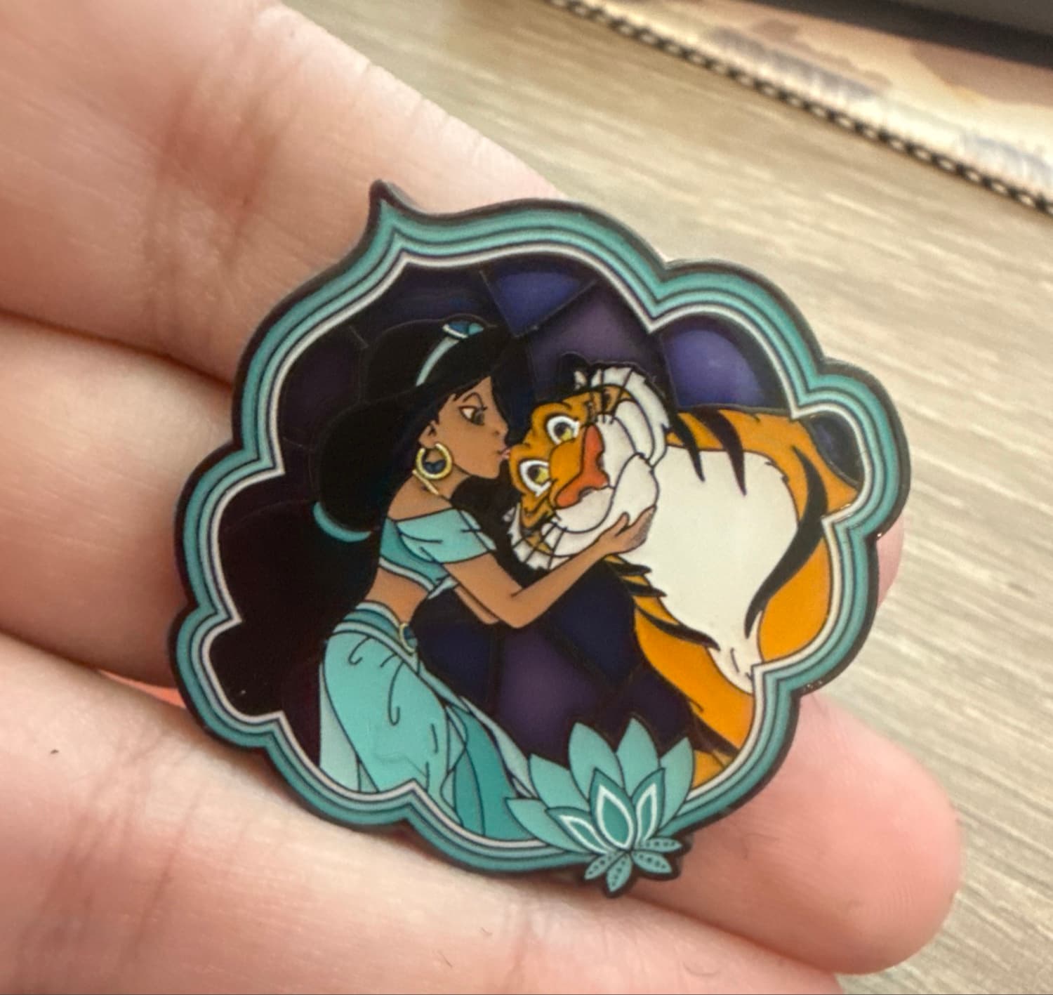 Jasmine & Rajah Stained Glass Pin