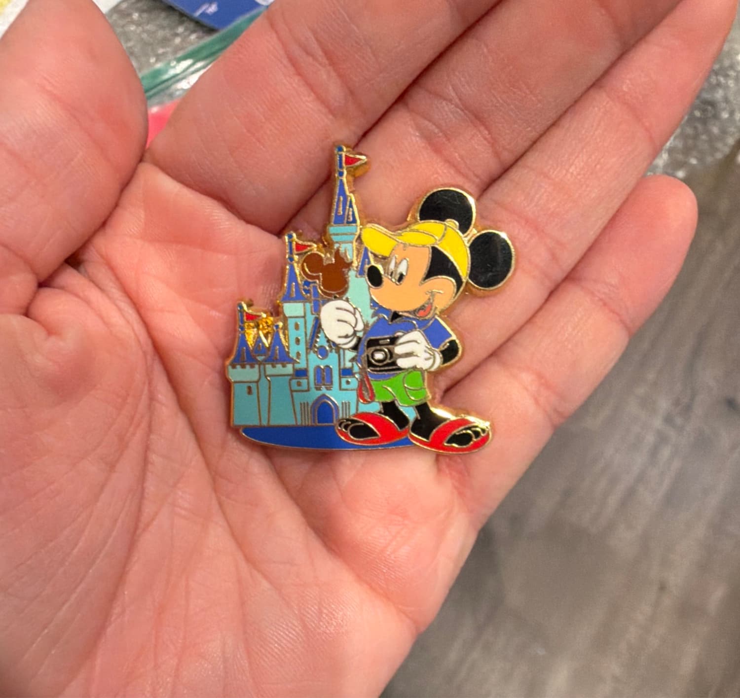Mickey Mouse Photographer with Cinderella Castle Pin