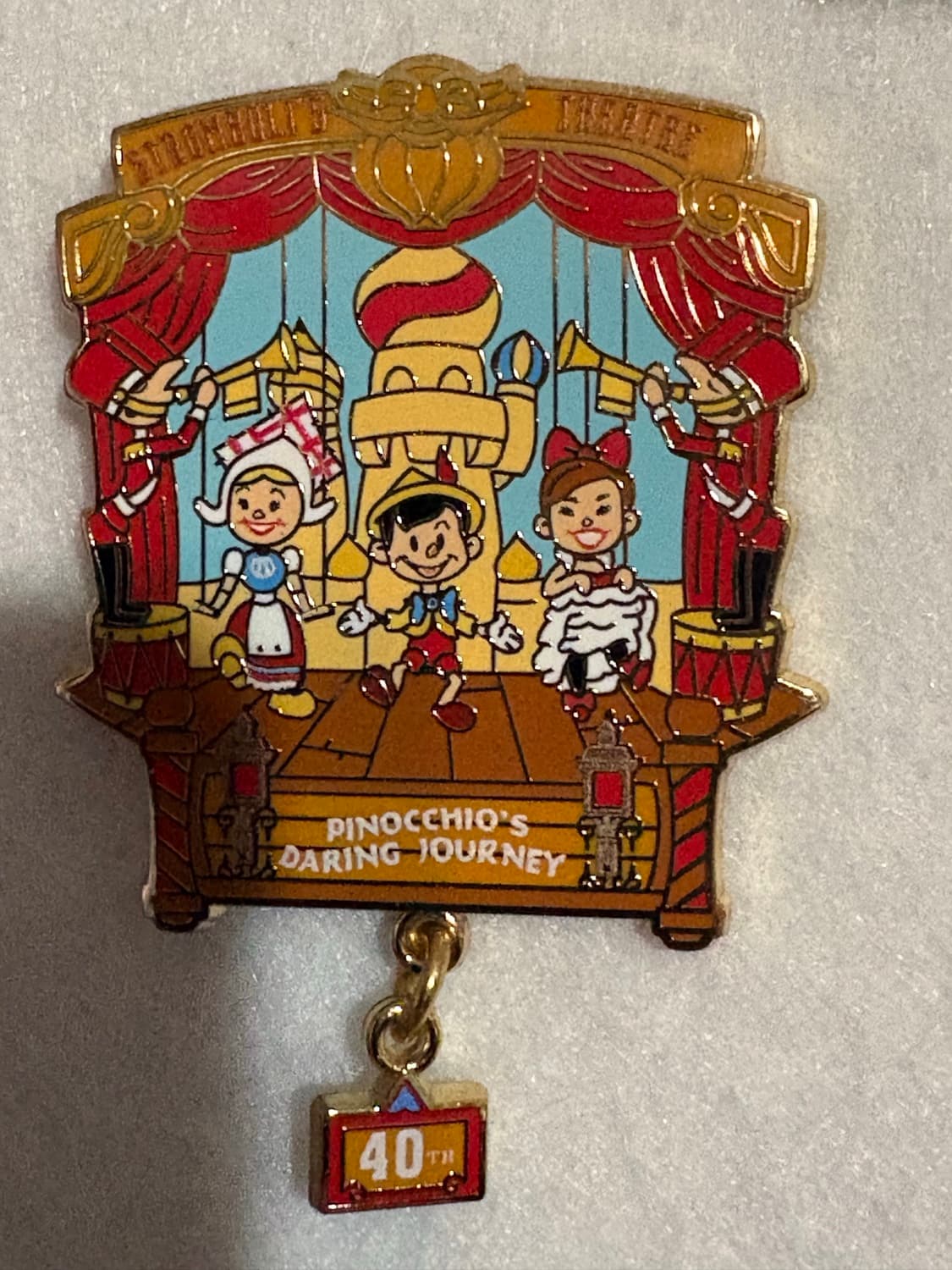 Pinocchio's Daring Journey 40th Anniversary Limited Edition Pin front