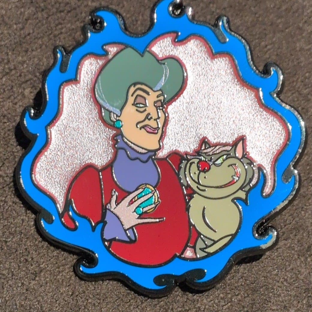 Villain Series Cinderella's Stepmother Lady Tremaine & Cat Lucifer Pin front
