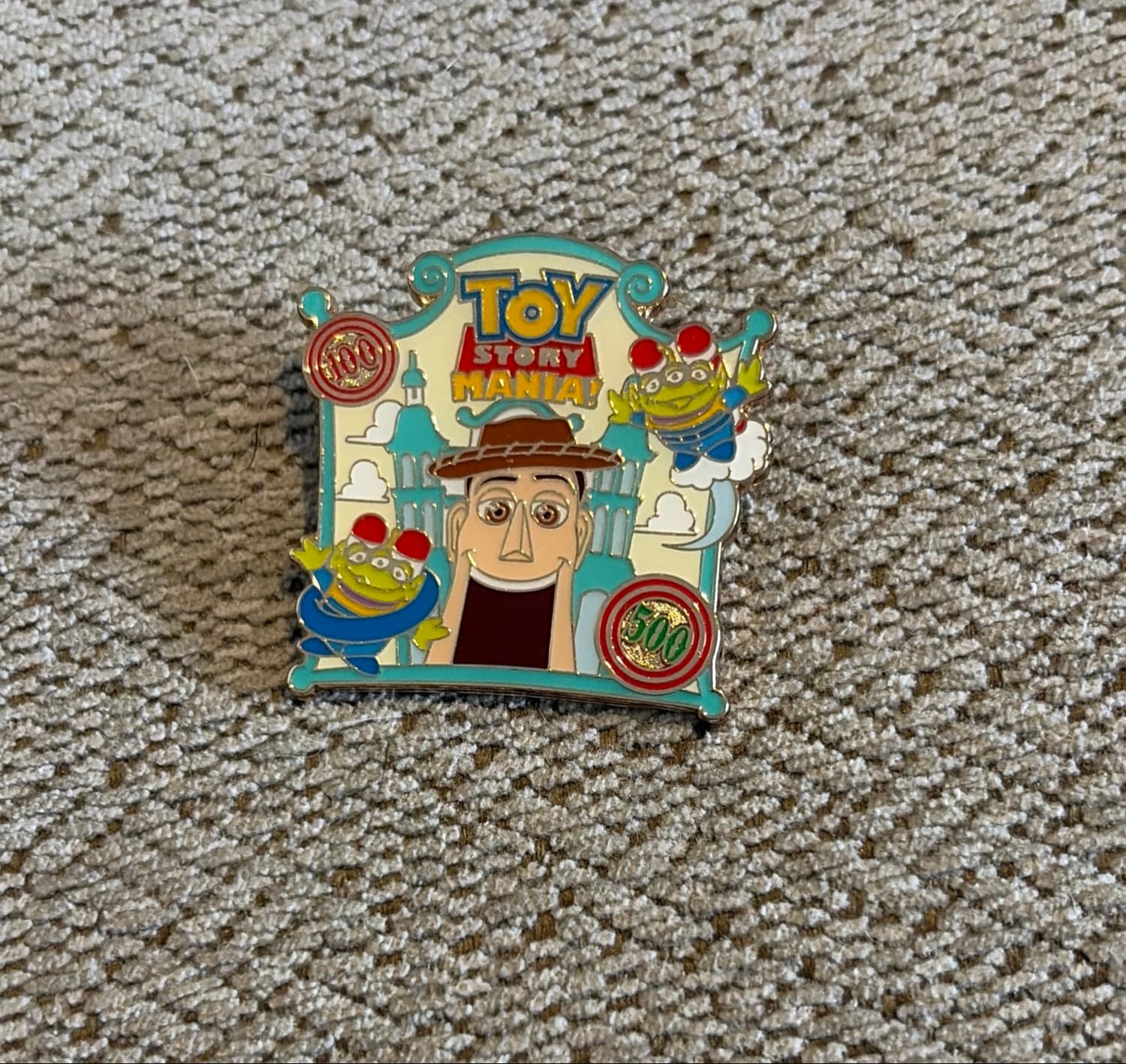 Toy Story Mania Woody Aliens Pin front
