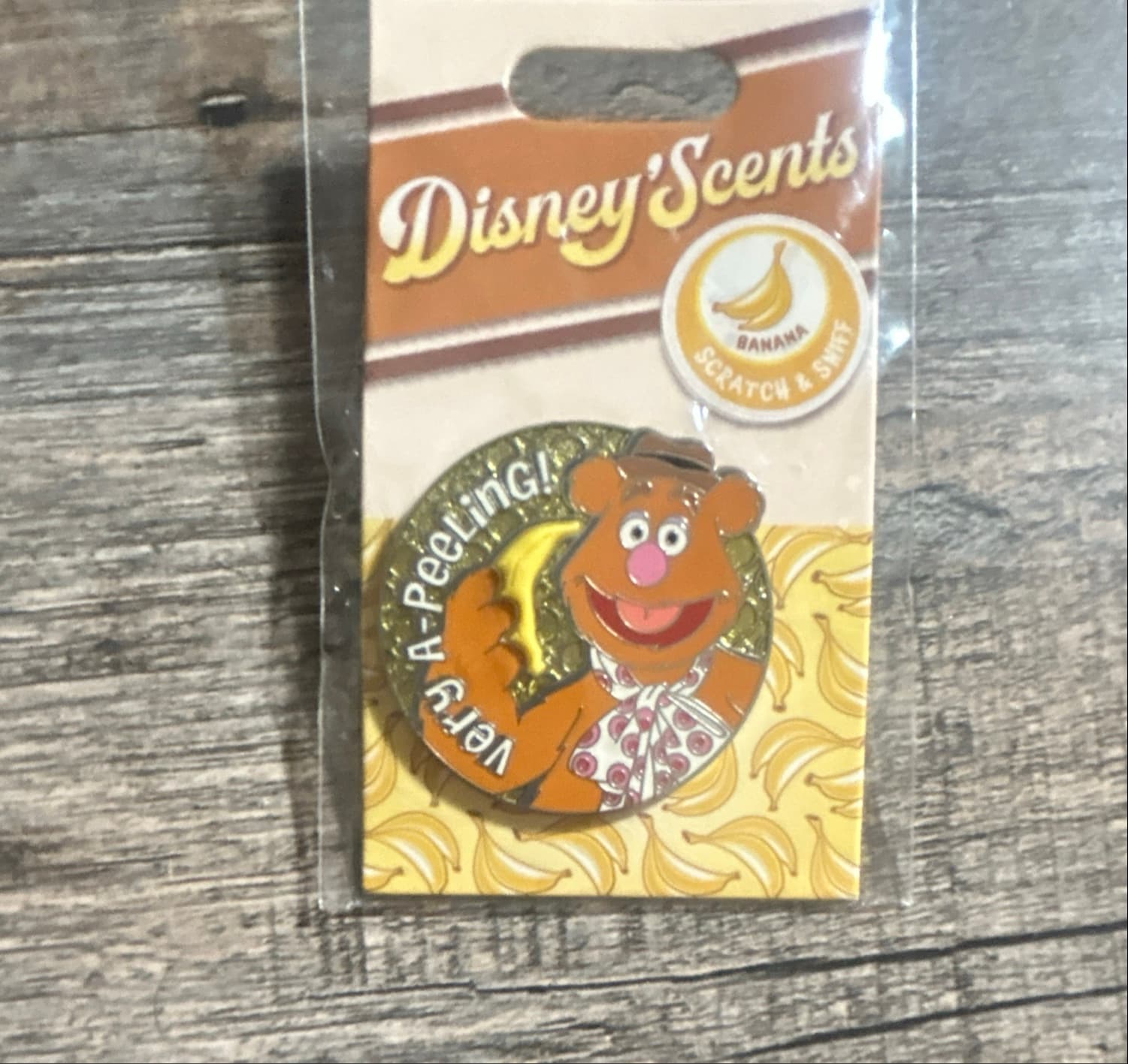 Fozzie Bear Disney Scents Pin of the Month - Very A-Peeling! front