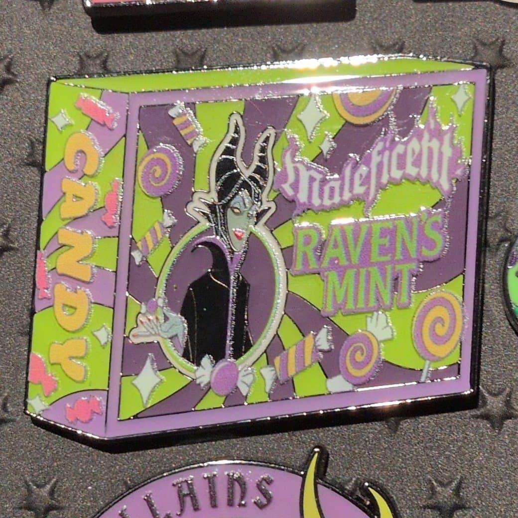 Loungefly Disney Villains Candy Box Maleficent Raven's Mint Pin