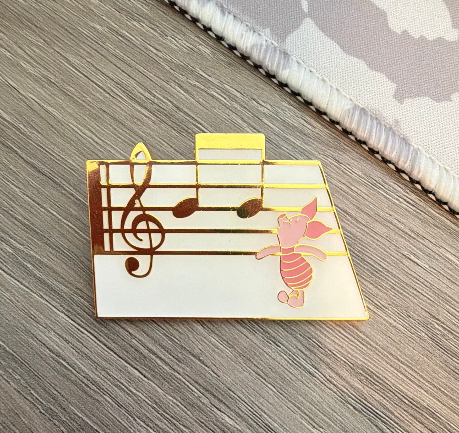 Piglet Music Notes Blind Enamel Pin