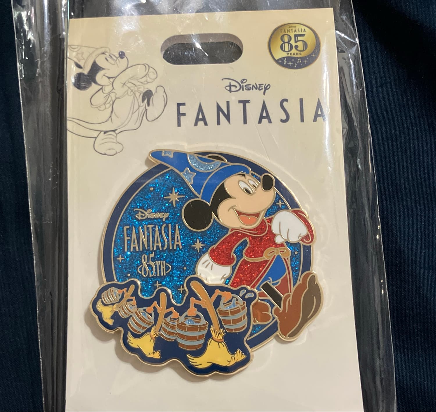 Fantasia 85th Anniversary Sorcerer Mickey & Brooms Slider Pin