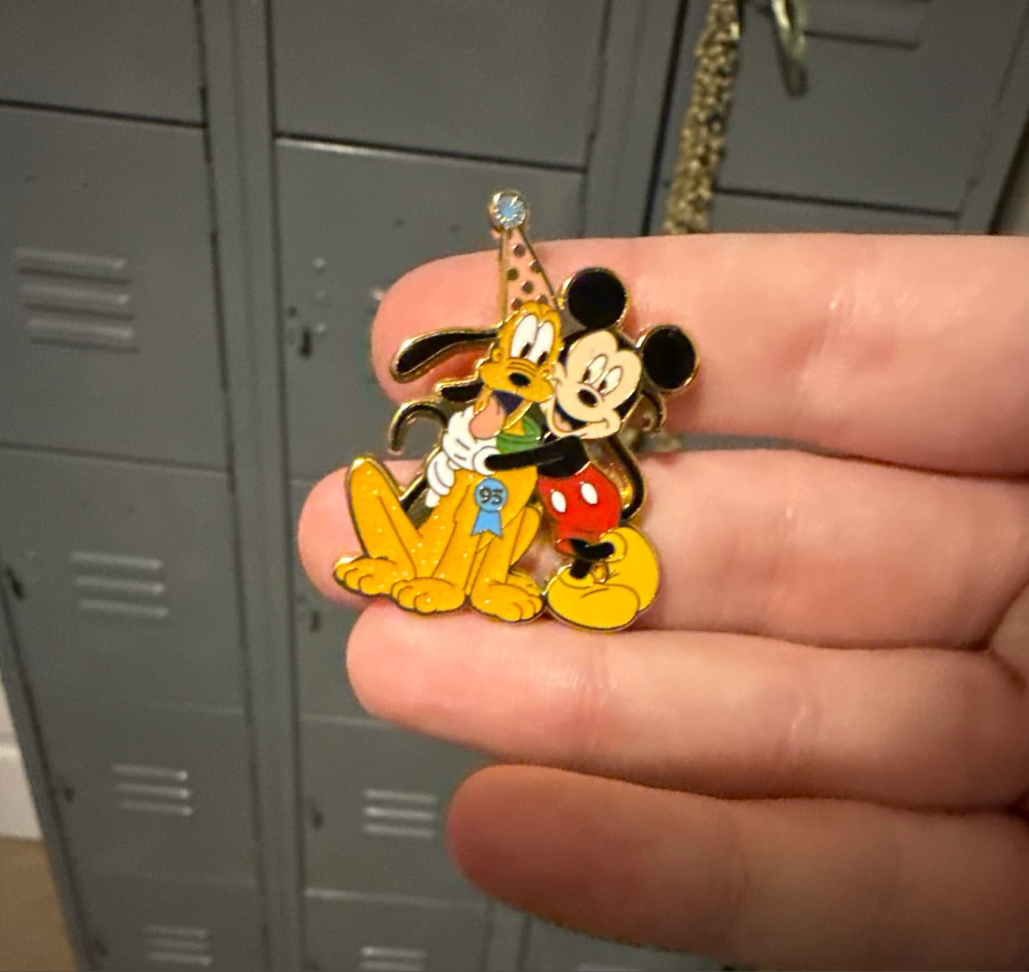 Loungefly Pluto 95th Anniversary Mystery Box Pin - Mickey Hugging Pluto (Glitter Chase)