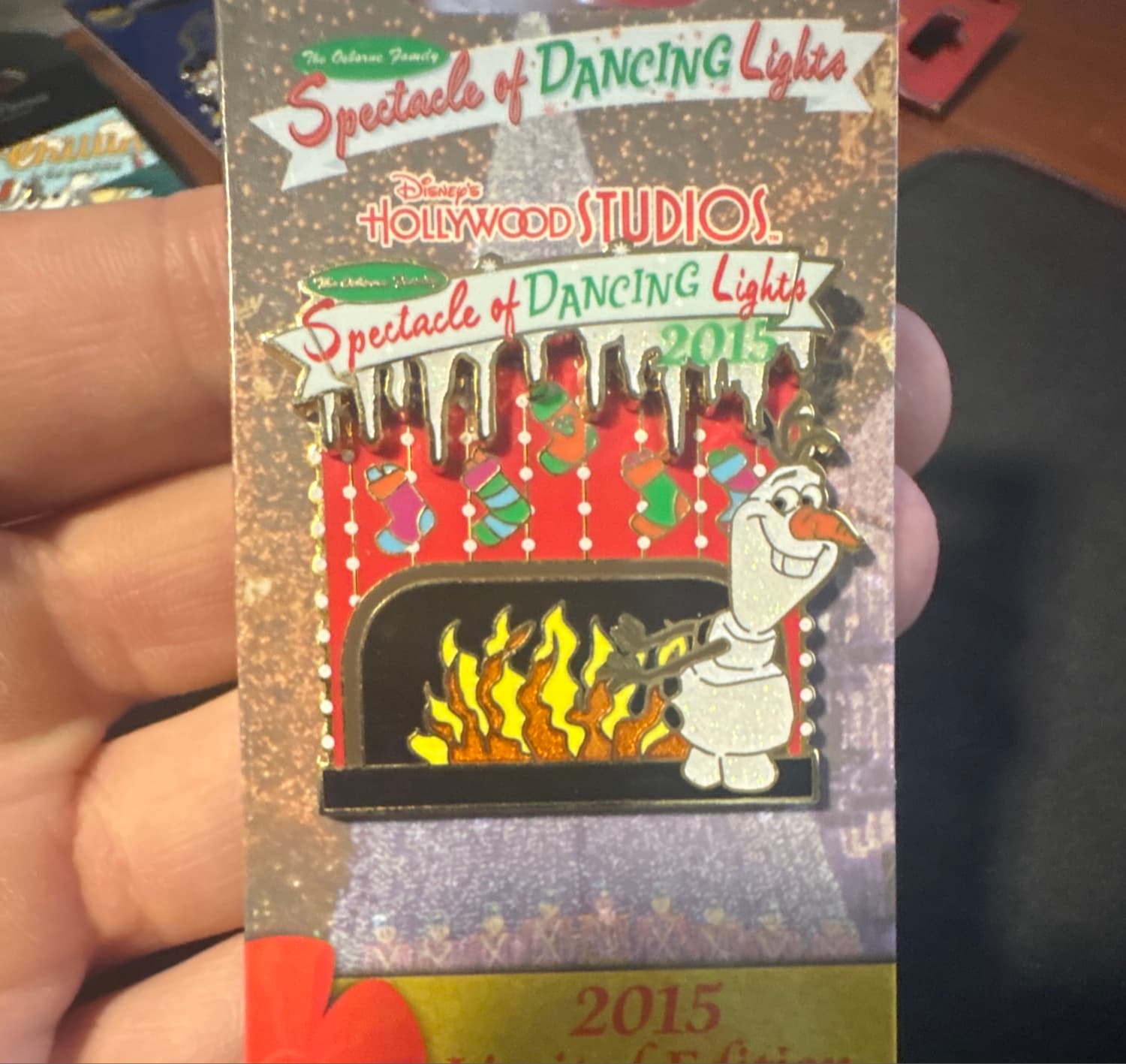 Olaf at the Fireplace - The Osborne Family Spectacle of Dancing Lights 2015 front
