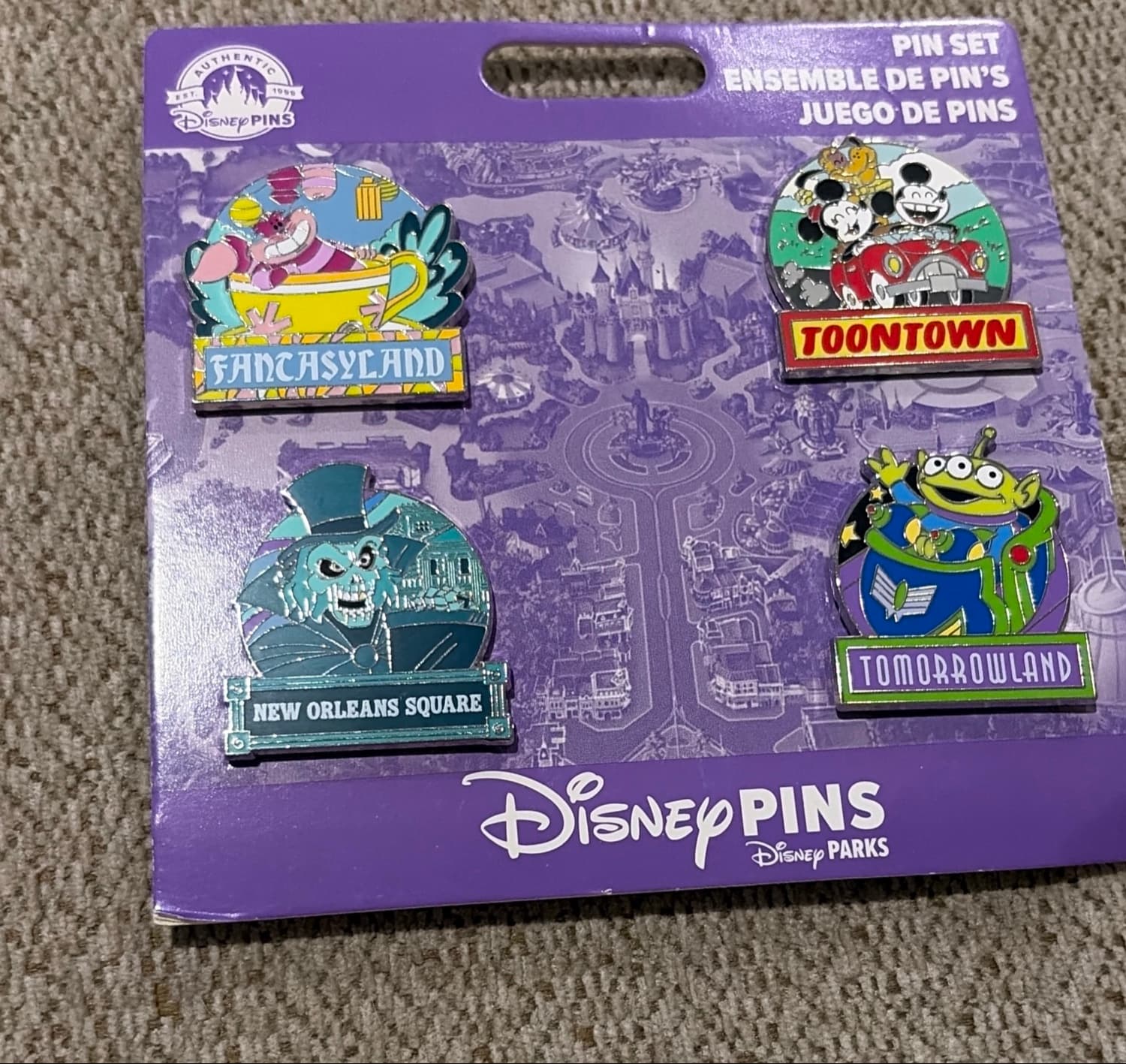 Cheshire Cat Mad Tea Party Fantasyland Pin front