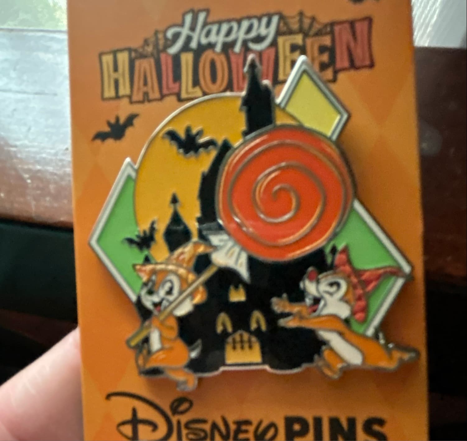 Chip n' Dale Glow-in-the-Dark ''Happy Halloween'' Pin front