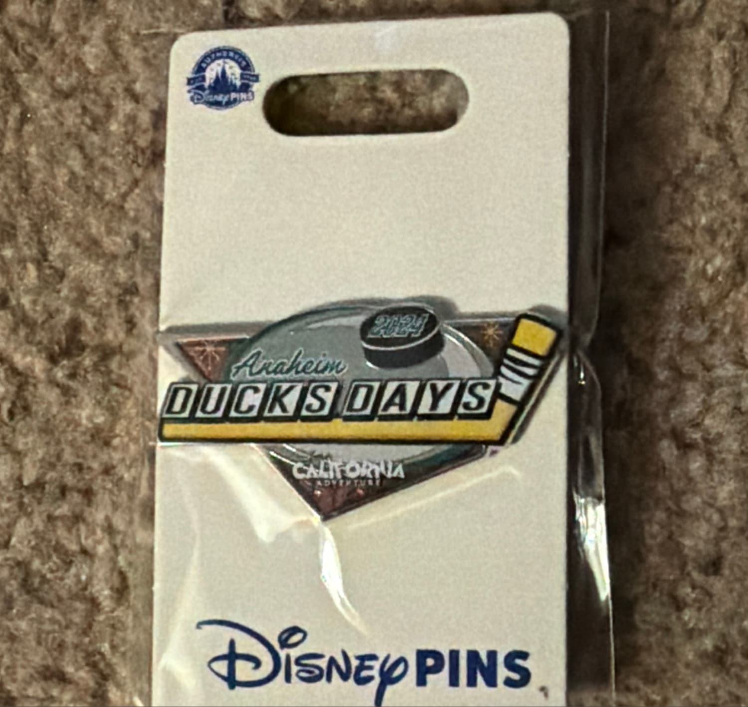 Anaheim Ducks Days 2024 Disney California Adventure Hockey Stick and Puck Pin
