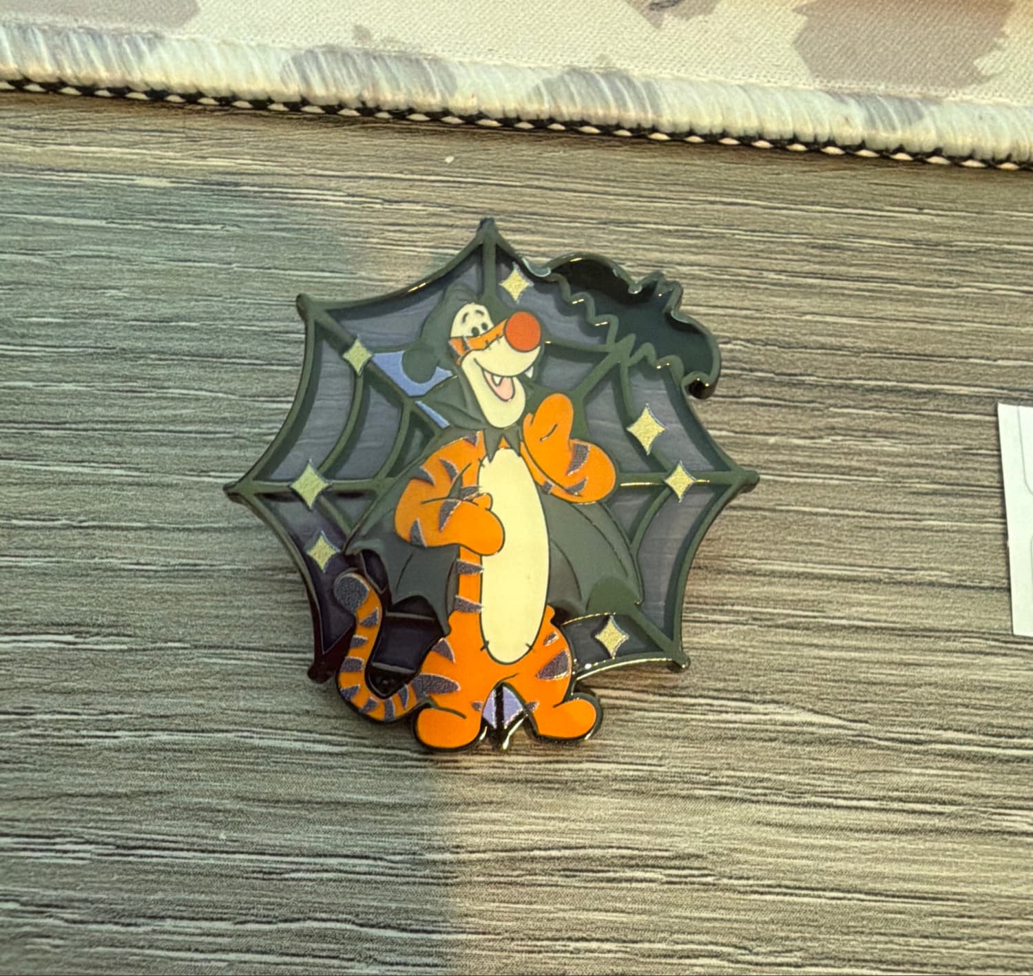 Tigger Halloween Bat Cape Spiderweb Loungefly Pin